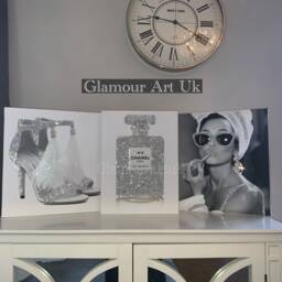Audrey Hepburn Rhinestone Canvas Art, Glam Lipstick Wall Decor - thumbnail 3