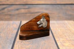 Belgian Shepherd, Malinois - Wooden Candlestick With Dog, Souvenir, Decoration, Limited Edition, Collection - thumbnail 1