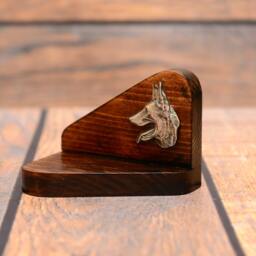 Belgian Shepherd, Malinois - Wooden Candlestick With Dog, Souvenir, Decoration, Limited Edition, Collection - thumbnail 2