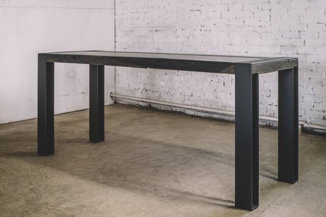 Industrial Oak Dining Table, Loft Style Work Desk - 90x90x300cm - image 1