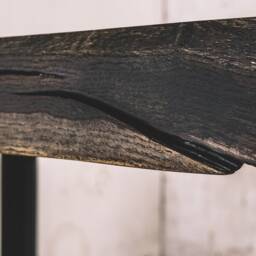 Industrial Oak Dining Table, Loft Style Work Desk - 90x90x300cm - thumbnail 3