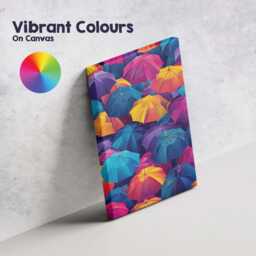 Vibrant Multicoloured Umbrella Pattern Modern Pop Art Canvas Wall Print Decor Picture Ready To Hang - thumbnail 4