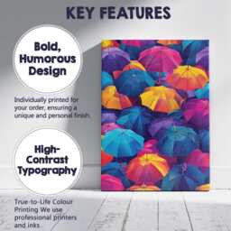 Vibrant Multicoloured Umbrella Pattern Modern Pop Art Canvas Wall Print Decor Picture Ready To Hang - thumbnail 2