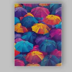 Vibrant Multicoloured Umbrella Pattern Modern Pop Art Canvas Wall Print Decor Picture Ready To Hang