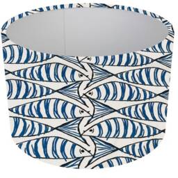 Seashell/ Fish, Coral Fabric Lampshade, Coastal Home Decor Lighting, UK Made - thumbnail 3