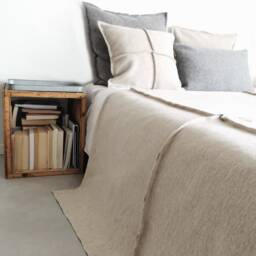 Bedspread Fynn Wool Blanket Throw Made in Germany Plain Collection Soft Boiled Wool From The Eu Virgin Wool Loden - thumbnail 1
