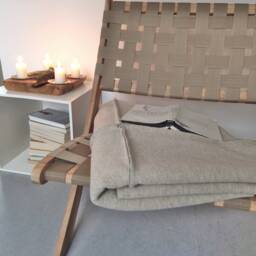 Bedspread Fynn Wool Blanket Throw Made in Germany Plain Collection Soft Boiled Wool From The Eu Virgin Wool Loden - thumbnail 3