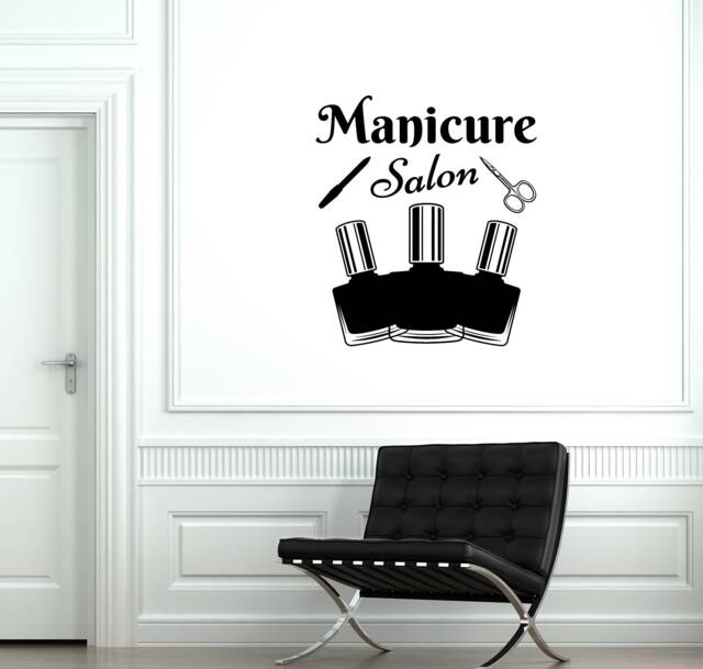 Manicure Salon Vinyl Wall Decal Beauty Nail Pedicure Decor Interior Stickers Mural - #2860Di - image 1