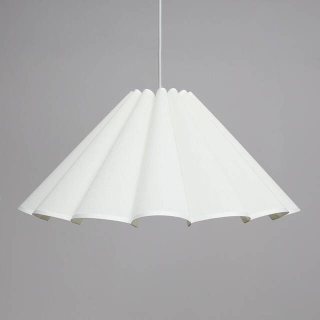 Handmade White Fabric Flower Lampshade - Customizable Size-11# - image 1