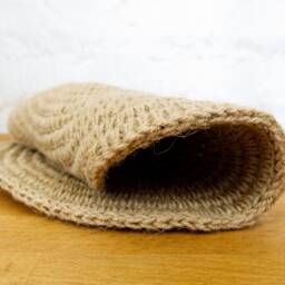 18 in Crochet Jute Circle Rug/Plant Rug 100% Natural Materials Indoor Outdoor Mat Custom Sizes - thumbnail 3