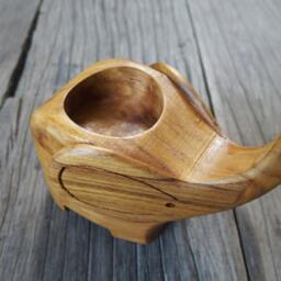 Handmade Natural Unique Teak Wood Candle Holder Lucky Meaning Gift Upturned Trunk Elephant Home Decorations Ornaments Free Included - thumbnail 2