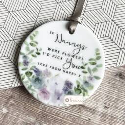 Personalised If Grandmas Mums Nannas Aunties Moms Mams Were Flowers Quote Lilac Lavender Floral Design Home Linen Style Cushion Cover - thumbnail 3