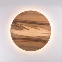 Satin Walnut Wood Sconce Light - Modern Minimalist Led Wall Art