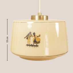 Darinka Vintage Pendant Light Mcm Hanging Handcrafted Glass Lamp Retro Ceiling Fixture Yugoslavia Gold Brass - thumbnail 4