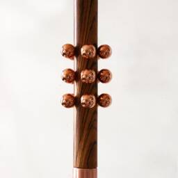 Copper & Zebra Wood Pendant Light - Modern Kitchen Lighting Powder Room Ceiling Fixture - thumbnail 3