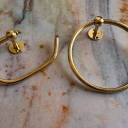 Brass Towel Holder, Brass Roll Holder For Bathroom, Handmade Toilet Paper Holder, Toilet Holder, Towel Hanging Ring, Bathroom Holders - thumbnail 3