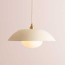 Speckled Cream Matt Dusk Ceramic Lamp Shade & Pendant Set