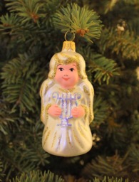 Angel Glass Christmas Ornament, Blown Figurines, Classic Hanging Ornaments, Traditional European Hand Painted Xmas Tree Decorations