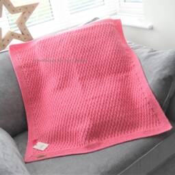 Handmade Crochet Baby Blanket Soft Grey Acrylic, Stroller Or Car Seat - thumbnail 3