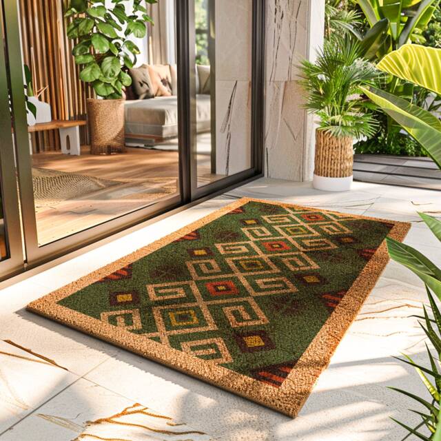 Boho Entryway Rug Door Mat - Front Doormat Spring Welcome Housewarming Decor Western New Home Gift - image 1