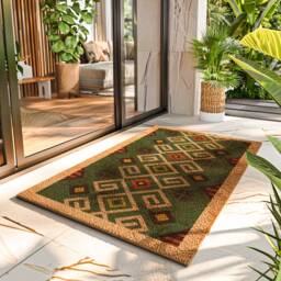 Boho Entryway Rug Door Mat - Front Doormat Spring Welcome Housewarming Decor Western New Home Gift