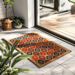 Boho Entryway Rug Door Mat - Front Doormat Spring Welcome Housewarming Decor Western New Home Gift - thumbnail 4