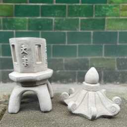 Japanese Pagoda Statue Stone Zen Lantern Sculpture Concrete Asian Garden Decor Handmade Ornament Outdoor Spiritual Accent Yard Art - thumbnail 2
