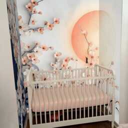 Sakura Wall Mural Cherry Blossom Tree With Pink Flowers Decor Wallpaper Customizable Japanese Flower Wallpaper Removable - thumbnail 2