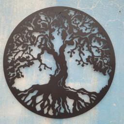 Black Steel Tree Of Life Wall Decor, Modern Scandinavian Art - 40''-100cm - thumbnail 2