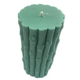 Decorative Bamboo Pillar Candle - Fragrance Free, Made With Soy Wax - thumbnail 2