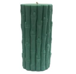 Decorative Bamboo Pillar Candle - Fragrance Free, Made With Soy Wax - thumbnail 3