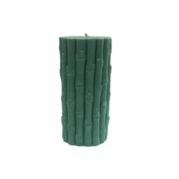 Decorative Bamboo Pillar Candle - Fragrance Free, Made With Soy Wax - thumbnail 1
