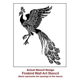 Firebird Wall Art Stencil - Diy Peacock Decor Reusable Stencils For Home Makeovers - thumbnail 4
