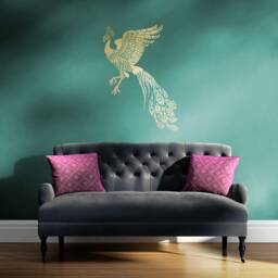 Firebird Wall Art Stencil - Diy Peacock Decor Reusable Stencils For Home Makeovers - thumbnail 3