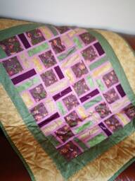 Modern With Pink, Throw, Baby Or Toddler Quilt, Wall Hanging - thumbnail 1