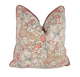William Morris - Golden Lily Minor Stone/Plaster Classic Small Scale Floral Designer Cushion Cover Luxury Throw Pillow