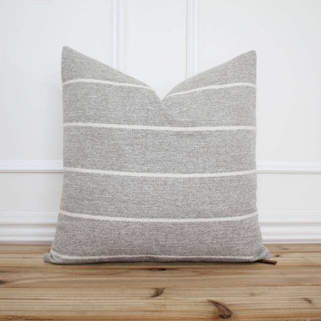 Gray Stripe Pillow Cover Farmhouse Decorative Fall Modern 20 X 16 26 -- Max - image 1