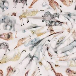 Handmade Safari Animal Fleece Baby Blanket, Kids Throw - thumbnail 3
