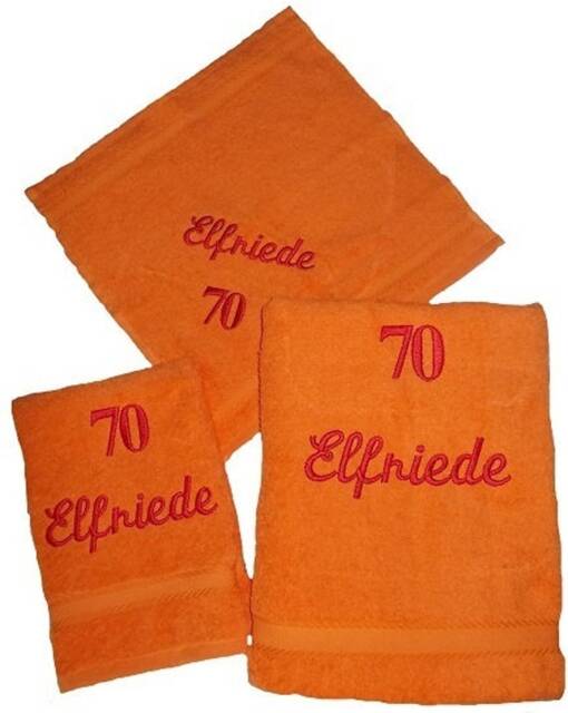 Towel Set Embroidered With Name 3-Piece Birthday - image 1