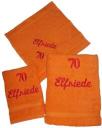 Towel Set Embroidered With Name 3-Piece Birthday