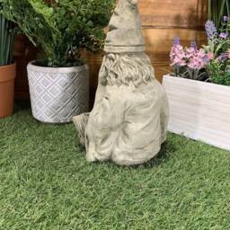 Stone Garden Tree Wizard Reading Book Hand Cast Statue Ornament - thumbnail 3