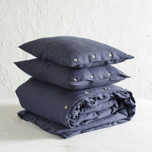 Linen Bedding Set, Duvet Cover Set With Pillowcases, Bed Linens Sets Queen King Sizes - image 1