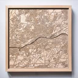 Frankfurt Wooden Map - Laser Cut City Streets 3D Wall Art