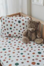 Colorful Dotted Crib Sheet, Baby Nursery Sheet - thumbnail 1