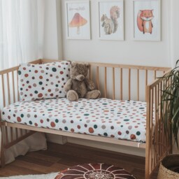 Colorful Dotted Crib Sheet, Baby Nursery Sheet - thumbnail 3