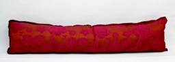 Extra Long Cranberry Floral Custom Decorative Pillow, Gorgeous Throw Pillow With Front, Velvet Back, Size 52 X 14 - thumbnail 1