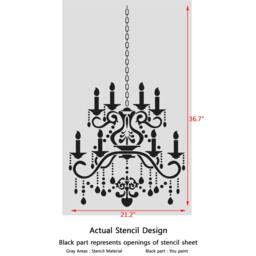 Wall Stencil Crystal Chandelier Template For Diy Decor - Better Than Decals - thumbnail 3