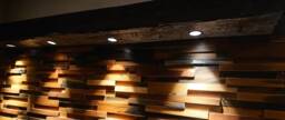 Rustic Faux Wood Beam Led Pendant Light With Metal Chain - 2M Long