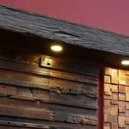 Rustic Faux Wood Beam Led Pendant Light With Metal Chain - 2M Long - thumbnail 2