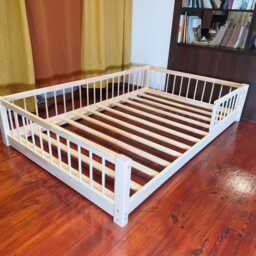 Montessori Toddler Floor Bed - Solid Pine Wood Low Frame, Natural Non-Toxic - Free Delivery - thumbnail 4